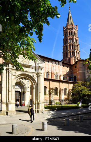 Frankreich, Haute Garonne, Toulouse, ein Anschlag auf El Camino de Santiago, Saint Sernin Basilika als Weltkulturerbe der UNESCO Stockfoto