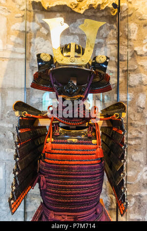 England, London, Tower von London, den Weißen Turm, Anzeige von japanischen Rüstung präsentiert Könige James 1 im Jahr 1613 von Tokugawa Hidetada, Shogun von Japan Stockfoto