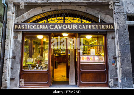 Traditionelle Coffee Shop in der Via Gombito Straße in Citta Alta obere Stadt Bergamo Italien Stockfoto