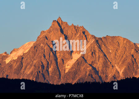 Frankreich, Haute Savoie, Chamonix Mont Blanc, Aiguille du Midi (3848 m) Stockfoto