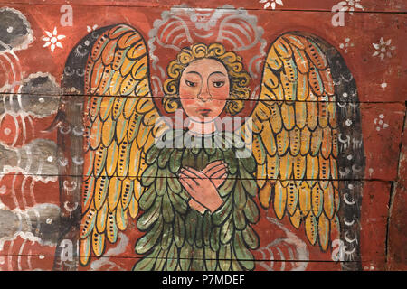 Frankreich, Cotes d'Armor, Pleubian, Kapelle des Hl. Gonery, Vault gemalt, die Schöpfung der Welt Stockfoto