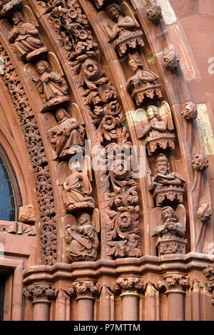 Schweiz, Basel, die Kathedrale (Münster), das Portal von St. Gallen Stockfoto