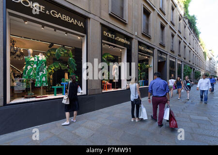 Italien, Lombardei, Mailand, Mode Viereck, Via della Spiga, Dolce und Gabbana Store Stockfoto