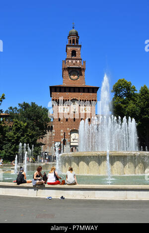 Italien, Lombardei, Mailand, das Castello Sforzesco (Schloss Sforza), das Museum für antike Kunst, die Pieta Rondanini von Michelangelo, seine letzten unerledigten Arbeiten Stockfoto