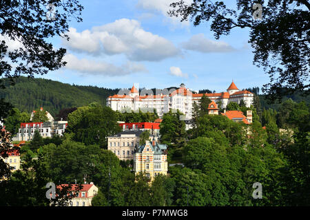 Tschechische Republik, Westböhmen, historische Altstadt von Karlsbad, Karlsbad, Imperial Hotel im Hintergrund Stockfoto