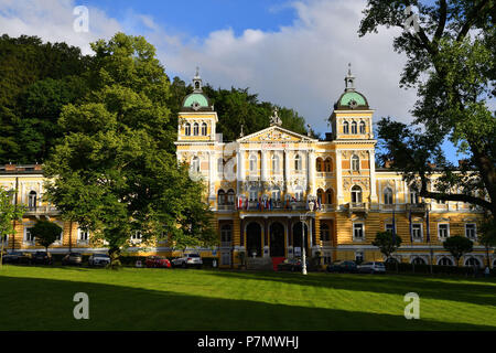 Tschechische Republik, Westböhmen, Marianske Lazne (Marienbad), thermische Stadt, luxuriöse Hotel Nové Lázne, neue Spa Stockfoto