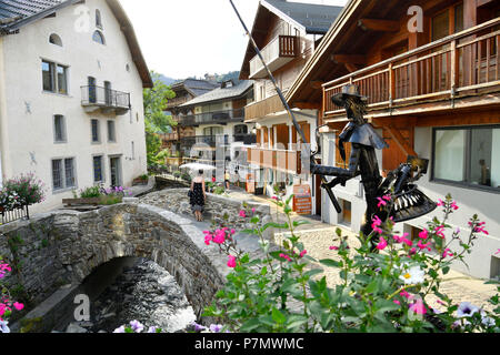 Frankreich, Haute Savoie, Megeve, die Fußgängerzone der Innenstadt Stockfoto