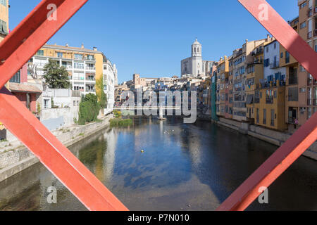 Eiffel Brücke, Girona, Katalonien, Spanien Stockfoto