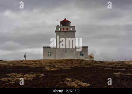 Dyrholaey Leuchtturm, Vik ì Myrdal, Sudurland, South Island, Island, Europa, Stockfoto
