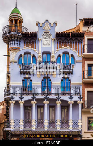 Casa el Torico Plaza Carlos Castel, Teruel, Aragon, Spanien, Europa Stockfoto