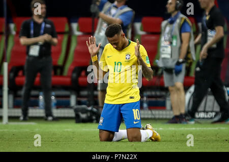 Kasan, Russland. 06. Juli 2018. NEYMAR von Brasilien während der Partie zwischen Brasilien und Belgien gültig für das Viertelfinale der Fußball-Weltmeisterschaft 2018, in der Arena Kazan, Russland statt. Belgien gewinnt 2-1. Credit: Thiago Bernardes/Pacific Press/Alamy leben Nachrichten Stockfoto