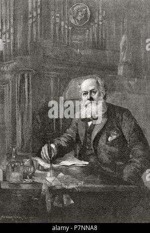 Charles Gounod (1818-1893). Französischer Komponist. Porträt. Kupferstich von A. Jule. "La Velada", 1893. Stockfoto