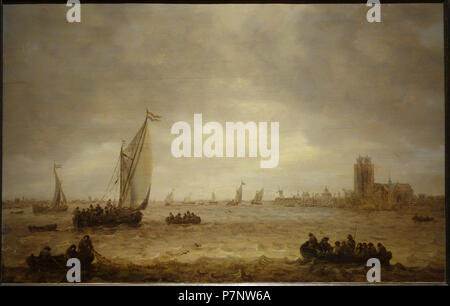 Englisch: Malerei in das Nationale Museum der westlichen Kunst, Tokio, Japan. Dieses Kunstwerk ist in der Weil der Künstler vor mehr als 70 Jahren starb. Wurde die Fotografie im Museum ohne Einschränkung erlaubt. 6. September 2013, 21:56:39 278 Mund der Maas (Dordrecht) von Jan van Goyen, 1644, Öl auf Leinwand - Nationalmuseum der westlichen Kunst, Tokio - DSC 08435 Stockfoto