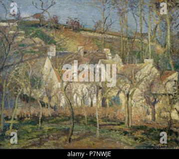 Camille Pissarro (1830-1930). Rote Dächer, Dorf Ecke, Wintereffekte. 1877 impressionistischen Stil. Musée d ' Orsay. Paris. Frankreich. Stockfoto