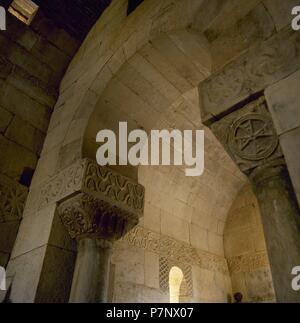Spanien. Campillo. San Pedro De La Nave. Westgotischen Kirche.  7. Jahrhundert. Innenraum. Detail. Stockfoto
