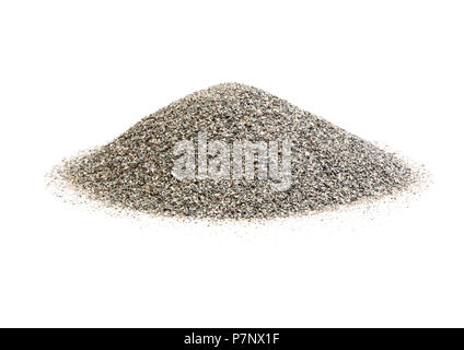 Haufen Sea Sand, isoliert auf Weiss. Stockfoto