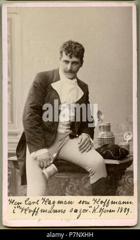 Carl Hagman som Hoffmann ich Hoffmanns sagor, Kungliga Operan 1889 60 Carl Hagman, rollporträtt - SMV-H3 136 Stockfoto