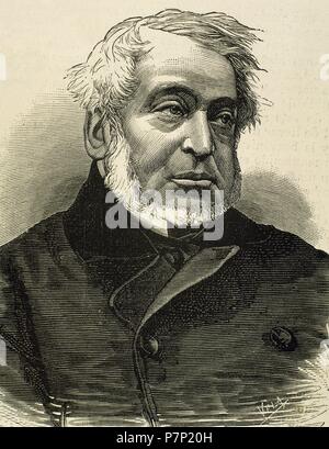 Baron Lionel Nathan de Rothschild (1808-1879). Britischer Bankier, Politiker und Philanthrop. Porträt. Gravur. Stockfoto