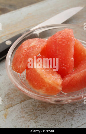 Rosa Segmente von Pampelmusen und Grapefruits Stockfoto