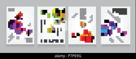 Vektor Abbildung fließenden Formen Poster deckt mit modernen Hipster und Memphis Hintergrundfarben. Vorlagen für Plakate, Banner, Flyer, Präsentationen und Berichte. EPS 10. Stock Vektor