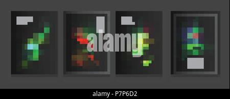 Vektor Abbildung cover Vorlagen mit Nord- und Polarlichter. Magnetische Stürme. Aurora Borealis. Kunst für Banner, Flyer, Plakate und Poster. EPS 10. Stock Vektor