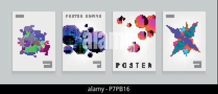 Vektor Abbildung fließenden Formen Poster deckt mit modernen Hipster und Memphis Hintergrundfarben. Vorlagen für Plakate, Banner, Flyer, Präsentationen und Berichte. EPS 10. Stock Vektor