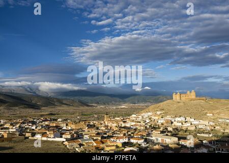 Castillo de La Calahorra, marquesado del Cenete, Municipio de La Calahorra, Provincia de Granada, Comunidad Autónoma de Andalucía, Spanien. Stockfoto