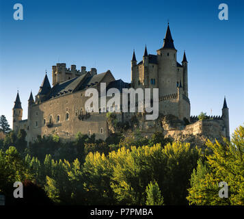 Die alcazar von Segovia, die ehemalige Residenz der Könige von Kastilien. Stockfoto