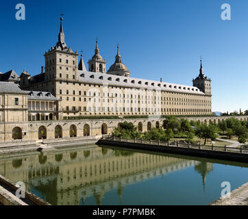 Das Kloster San Lorenzo de El Escorial, das Königliche Mausoleum von König Felipe 2. Stockfoto