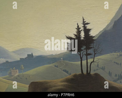 : "" (1933) -", "", Deutsch: "Abend Landschaft' (1933) - Gemälde von Franz Sedlacek, 'Albertina' Museum, Wien, Österreich. 21 März 2017, 14:22:08 163 Franz Sedlacek - Abend Landschaft (1933) - Albertina Museum (Detail 1) Stockfoto