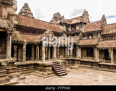 Die Ruinen der Tempel Angkor Wat, Siem Reap, Kambodscha Stockfoto