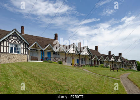 Rev. Rowland Hill Armenhäuser 1815 Wohnung Pitch, Wotton Under Edge, Gloucestershire Stockfoto