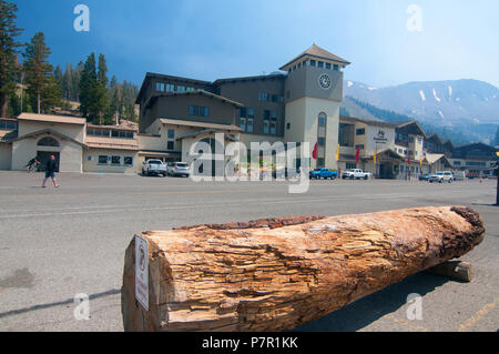 Devils Postpile National Monument ist eine der Hauptattraktionen in den Mammoth Lakes area. Sie ist einzigartig. Stockfoto