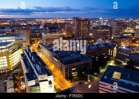 Luftaufnahme von Cambridge und Boston Back Bay Stockfoto