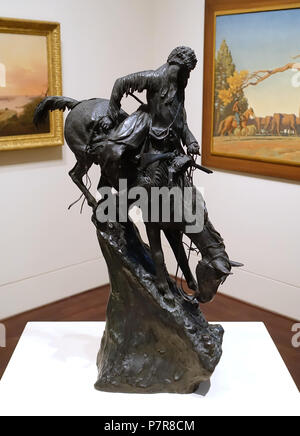 Englisch: Ausstellung in der blanton Museum für Kunst - Austin, Texas, USA. Diese Arbeit ist alt genug, so dass es im. 15 November 2015, 16:55:20 278 Mountain Man von Frederic Remington, 1903, Cast 1907, Bronze - Blanton Museum für Kunst - Austin, Texas - DSC 08207 Stockfoto