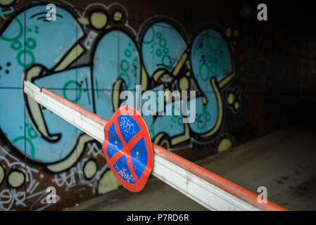 Graffiti auf Straßen von Sarajevo, Bosnien und Herzegowina Stockfoto