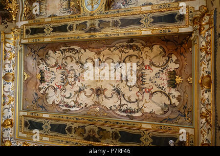 Englisch: Innenansicht von Vizcaya Museum und Gärten - Miami, Florida, USA. 13 März 2017, 11:46:56 279 Musik Zimmer Decke - Vizcaya Museum und Gärten - Miami, Florida - DSC 08390 Stockfoto