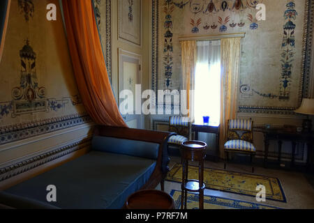 Englisch: Innenansicht von Vizcaya Museum und Gärten - Miami, Florida, USA. 13 März 2017, 12:25:07 174 Goyesca Schlafzimmer - Vizcaya Museum und Gärten - Miami, Florida - DSC 08580 Stockfoto