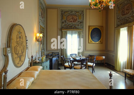 Englisch: Innenansicht von Vizcaya Museum und Gärten - Miami, Florida, USA. 13 März 2017, 12:29:15 239 Lady Hamilton Schlafzimmer - Vizcaya Museum und Gärten - Miami, Florida - DSC 08595 Stockfoto