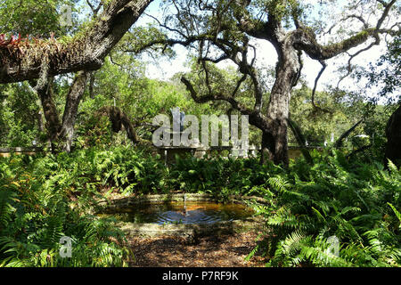 Englisch: Vizcaya Museum und Gärten - Miami, Florida, USA. 13 März 2017, 12:42:02 161 Brunnen - Vizcaya Museum und Gärten - Miami, Florida - DSC 08675 Stockfoto