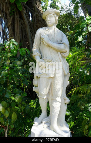 Englisch: Skulptur in Vizcaya Museum und Gärten - Miami, Florida, USA. 13 März 2017, 12:47:30 355 Statue - Vizcaya Museum und Gärten - Miami, Florida - DSC 08709 Stockfoto