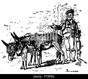 . Le avventure di Pinocchio. Italiano: "Le avventure di Pinocchio, Storia di un burattino", Carlo Collodi, Bemporad & figlio, Firenze 1892 (Illustrazioni di Enrico Mazzanti). N/A94 Collodi - Le avventure di Pinocchio, Bemporad, 1892 (Seite 186 Erntegut) Stockfoto