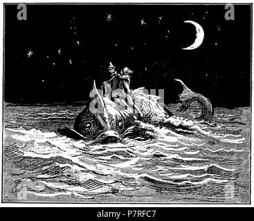 . Le avventure di Pinocchio. Italiano: "Le avventure di Pinocchio, Storia di un burattino", Carlo Collodi, Bemporad & figlio, Firenze 1892 (Illustrazioni di Enrico Mazzanti). N/A94 Collodi - Le avventure di Pinocchio, Bemporad, 1892 (Seite 215 Erntegut) Stockfoto