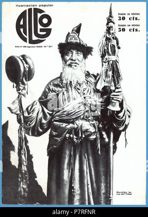España. Portada de la Revista ilustrada beliebte Algo, editada en Agosto de 1933. Un-Mendigo Lama del Tibet. Stockfoto