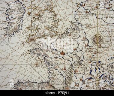 Europa. Karte. 15. Jahrhundert. Conde-Museum. Chantilly. Frankreich. Stockfoto