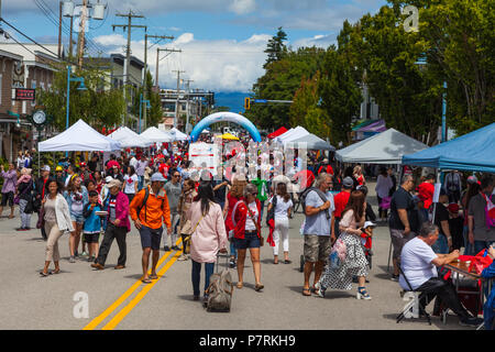 Straßenfest für Kanada Tag 2018 in Steveston, British Columbia, Kanada Stockfoto