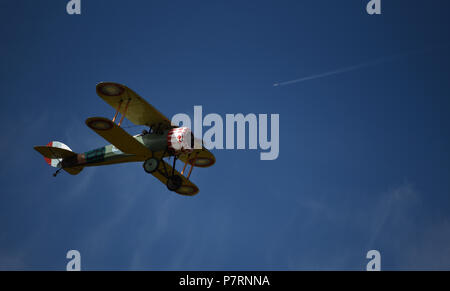 Nieuport 28, LX-NIE, Centenary Air Show; Musée de la Grande Guerre, WWI, Meaux, Seine-et-Marne, Ile-de-France, Frankreich, Europa Stockfoto