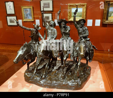 Englisch: Ausstellung in der Princeton University Art Museum, Princeton University, Princeton, New Jersey, USA. 1. Dezember 2016, 16:34:13 95 durch den Roggen, von Frederic Remington, amerikanischen, 1902, Bronze - Princeton University Art Museum - DSC 06943 Stockfoto