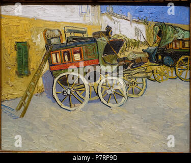 Englisch: Ausstellung in der Princeton University Art Museum, Princeton University, Princeton, New Jersey, USA. 1. Dezember 2016, 16:50:35 364 Tarascon Stagecoach von Vincent Van Gogh, niederländischer, 1888, Öl auf Leinwand - Princeton University Art Museum - DSC 06991 Stockfoto