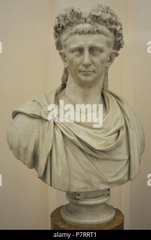 Claudius (10BC-54AD). Römischer Kaiser von 41 bis 54. Julio-Claudian Dynastie. Büste. 41-54 N. CHR.. Historisches Museum. Oslo. Norwegen. Stockfoto